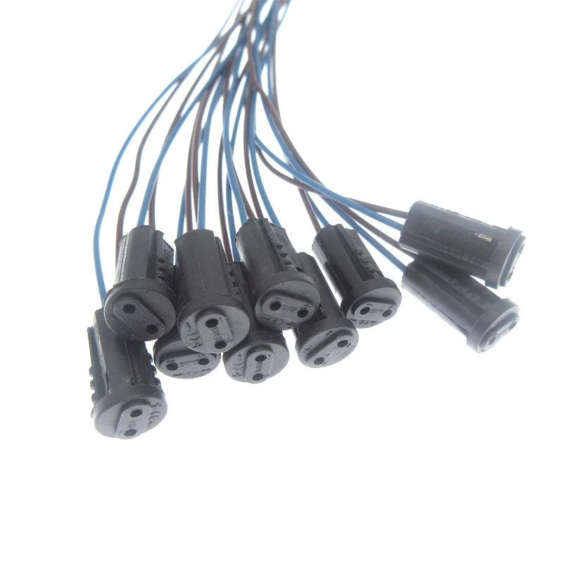 10-50 pz G4 portalampada, 10cm 20cm 30cm 50cm 100cm bianco nero 12V 220V G4 portalampada per lampadina alogena in cristallo a LED