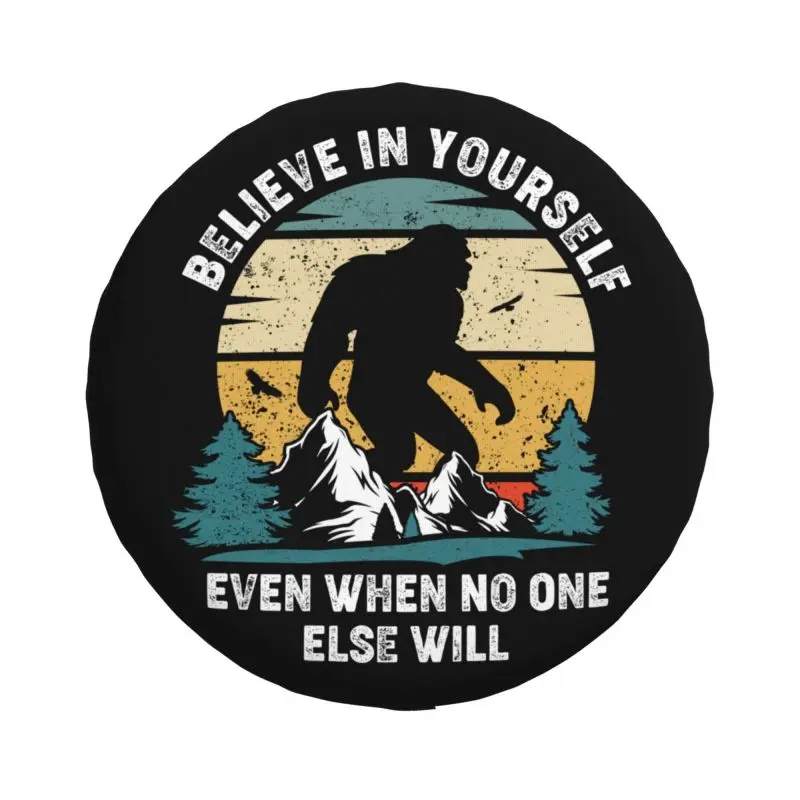 Bigfoot Believe In Yourself Spare Tire Cover for Toyota Mitsubishi Suzuki Jeep RV SUV 4WD 4x4 Car Wheel Protector Covers