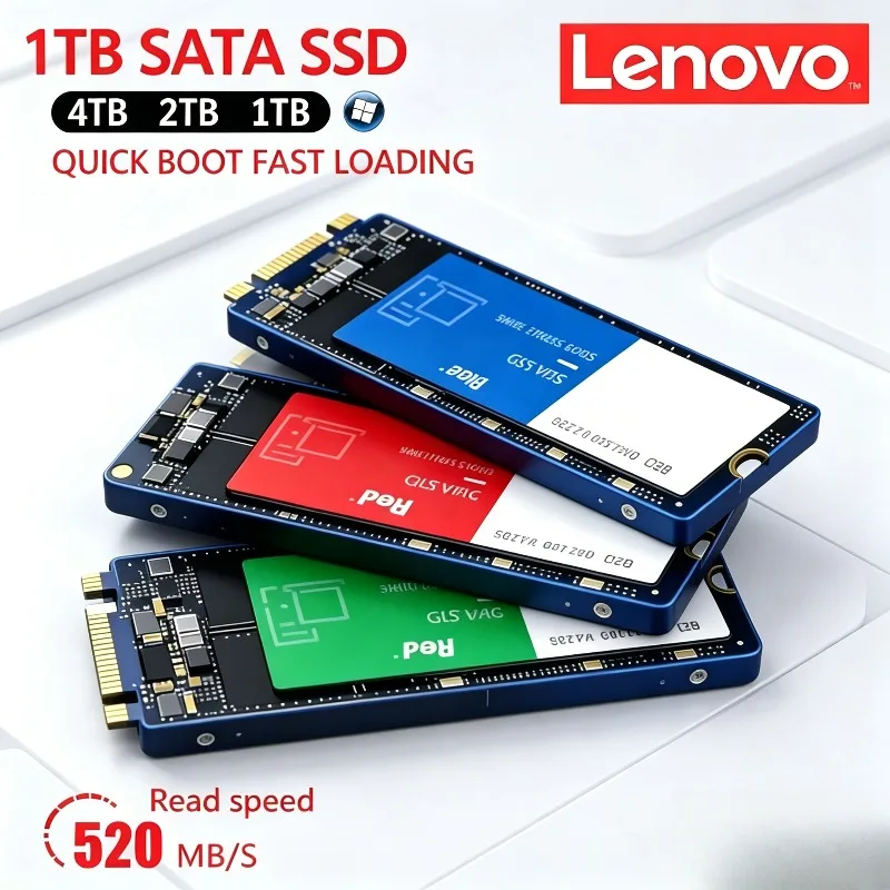 

Внутренний твердотельный накопитель Lenovo SATA M.2 2280 SSD, замена HDD, 2 ТБ, 4 ТБ для ноутбуков и настольных ПК