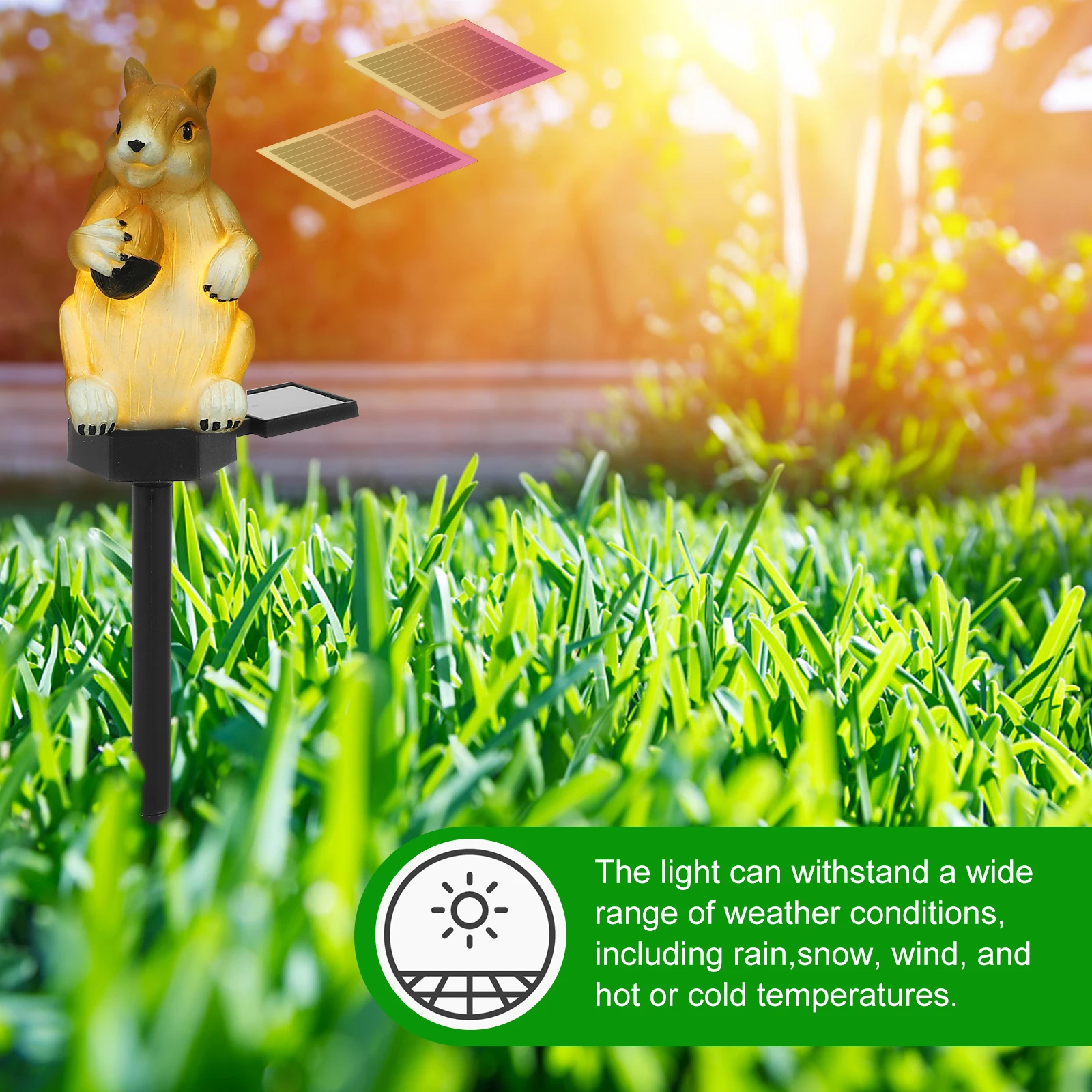 

2Pcs Solar Squirrel Garden Lights Outdoor Lawn Outdoor Light Decorations Waterproof Courtyard Night L
