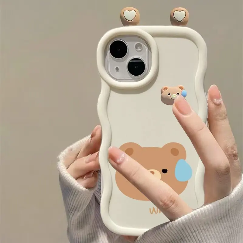 حافظة دمية على شكل آذان أرنب على شكل دب لطيف لهاتف إنفينيكس تكنو سبارك 30C 20 10 Pro 10C 8 8T 6 GO 2024 2025 Smart 9 8 7 6 CAMON 30 18 19 20 #3