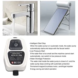 Booster Pump 100W 24V 25L Full Automatic Intelligent Sensing Quiet Water Pressure Boost Pump 100‑240V