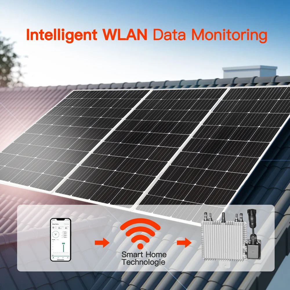 BOGUANG Wodoodporny system paneli słonecznych zestaw elektrowni balkonowych 1600W Panele słoneczne z falownikiem 1000W do domu kompletny zestaw 220V