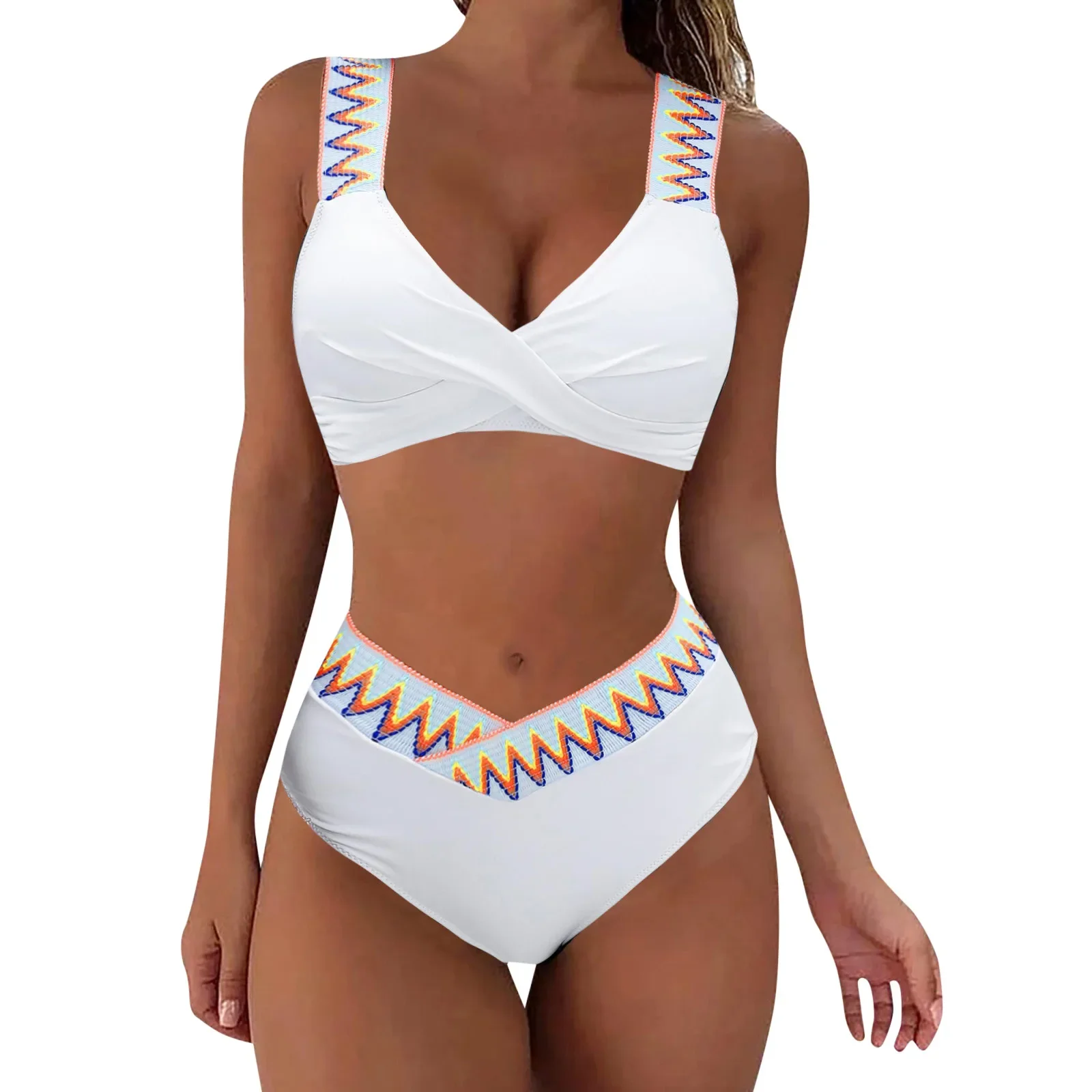 Conjunto de biquíni brasileiro para mulheres, maiô plissado feminino, roupa de banho sexy, roupa de praia, halter, 2022