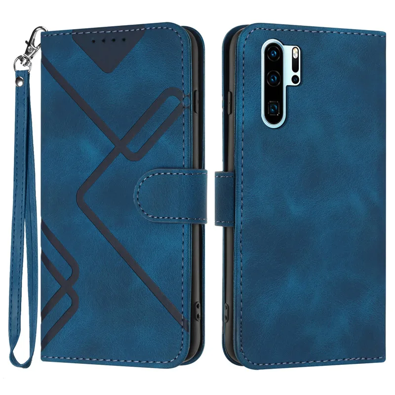 Geometric Pattern Wallet Flip Leather Case For Huawei Pura 70 P70 ART P40 Pro P30 P20 P10 P9 P8 Lite Cover Magnetic Phone Cases