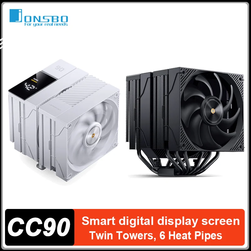 

Воздушный кулер для процессора JONSBO CC90 с 6 тепловыми трубками, цифровым дисплеем и двойной башней для LGA115X 1700 1200 1851 AM4 AM5