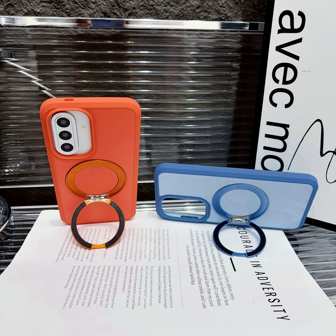 Dustproof Anti-drop 360 Rotating Bracket Stand Case For Samsung Galaxy S25 S26 Ultra A56 A37 A57 Magnetic Wireless Charge Cover