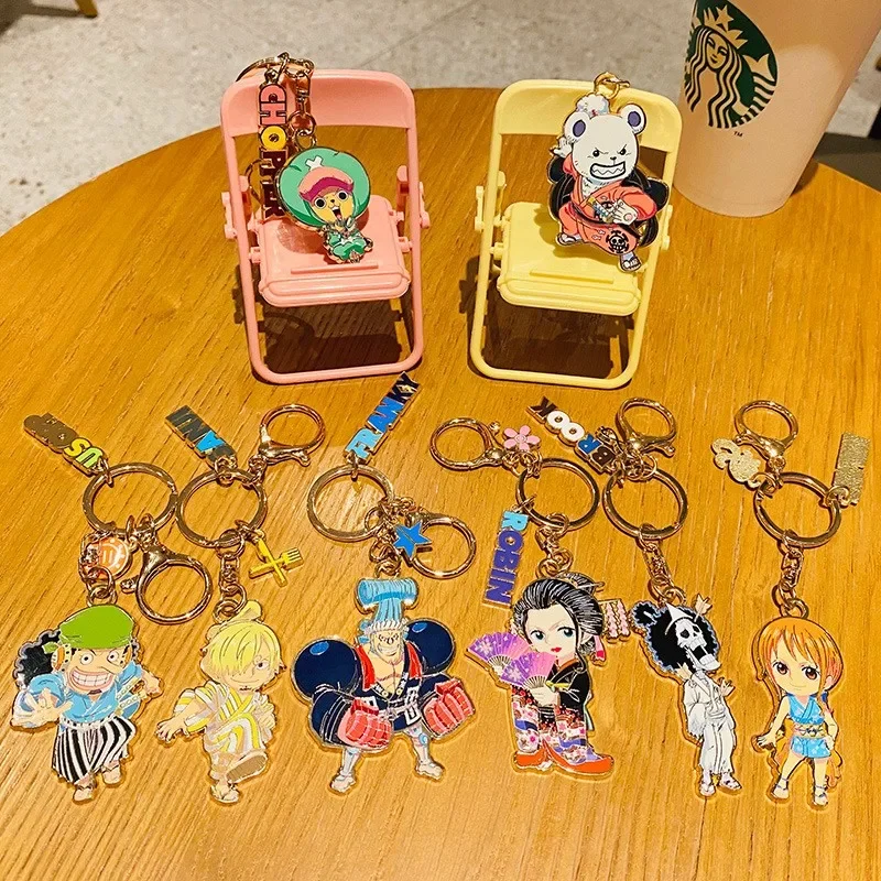金属製のアニメキーホルダー,おもちゃ,ワンピースブラインド,ハーモニーの国,ルフィ,波波,ゾロ,サンジ,チョッパー,ペンダント装飾ギフト