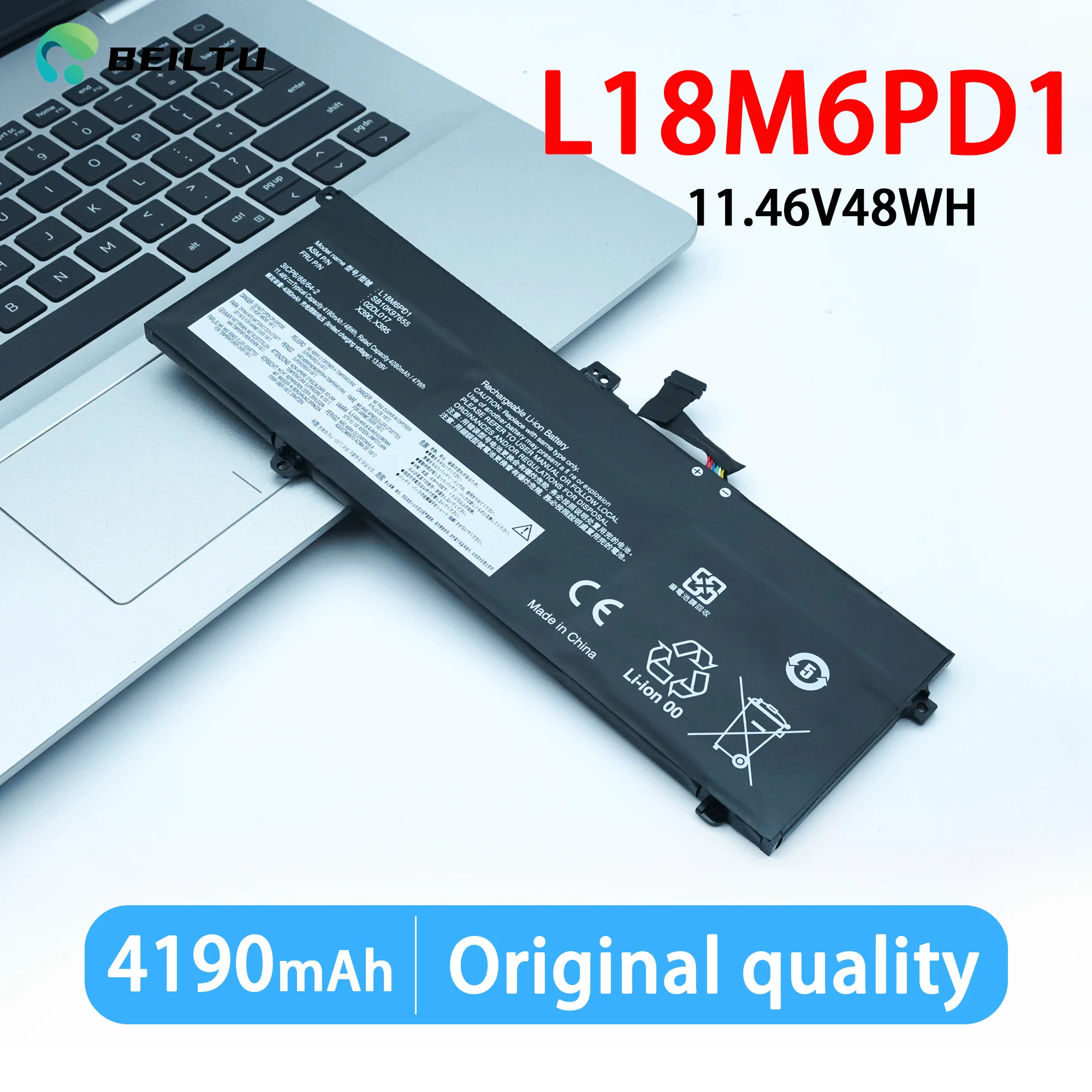 L18M6PD1 Battery For Lenovo ThinkPad X13 Yoga X390 X395 L18M6PD2 L18D6PD1 L18L6PD1 L18C6PD2 02DL017 02DL019 02DL018 5B10W13923