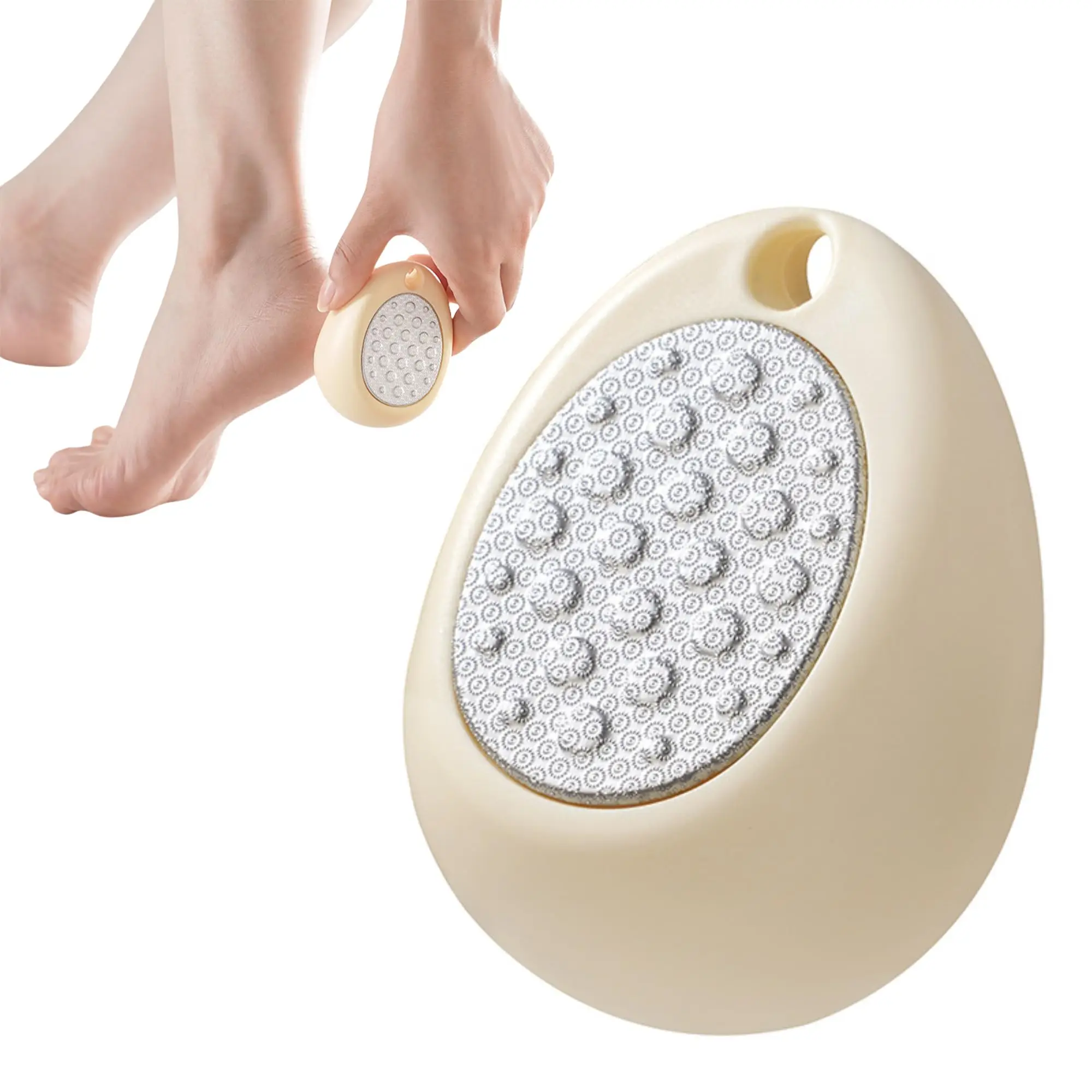 Pilnik do stóp ze stali nierdzewnej, dwustronny, w kształcie jajka, do usuwania zrogowaceń, miękko usuwający twardą skórę.