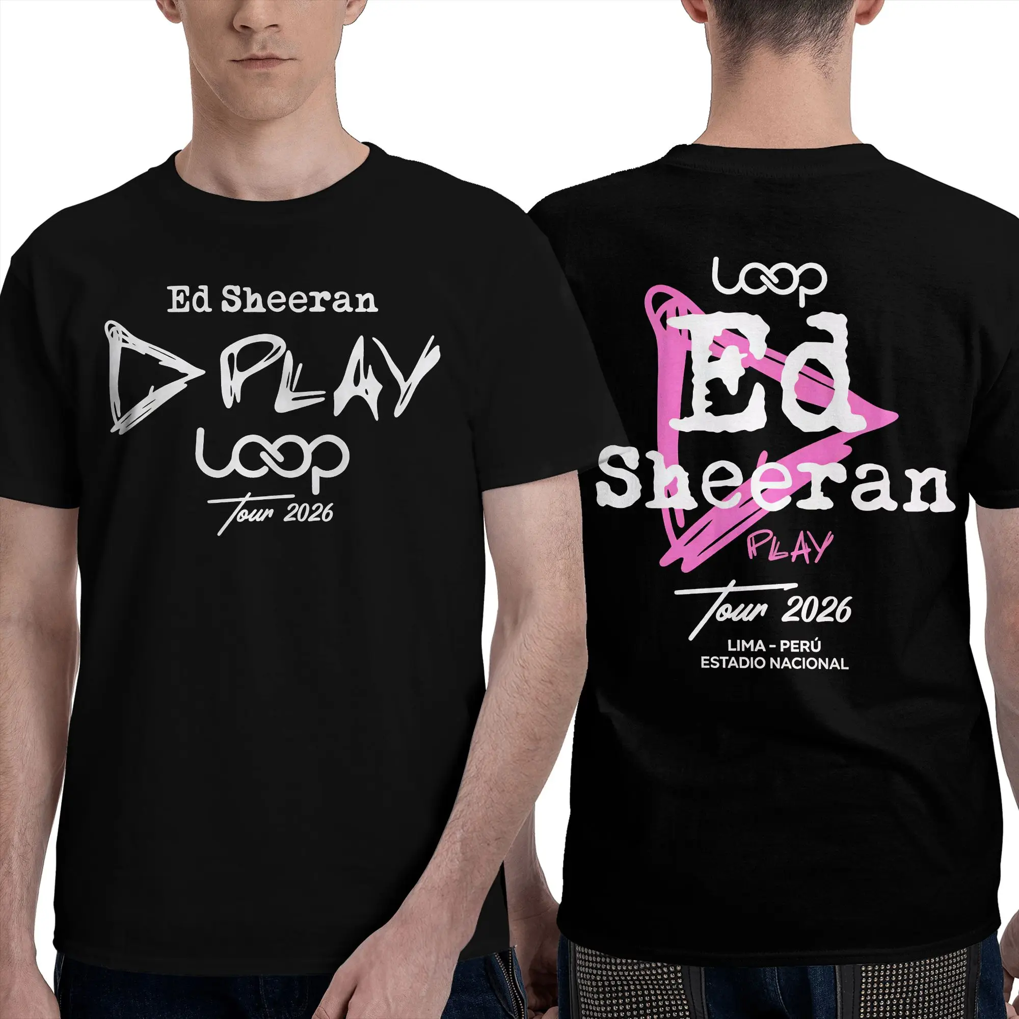 Ed Sheerans Loop Tour 2026 T-Shirts Men  Funny Pure Cotton Tee Shirt Crew Neck Short Sleeve T Shirt Birthday Present Clothes