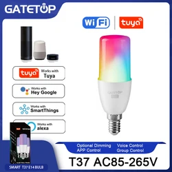 Tuya rgb lampe 6w smart t37 e14 licht dimmbar wifi led magische lampe ac 110v 85v-265v arbeiten mit alexa google home