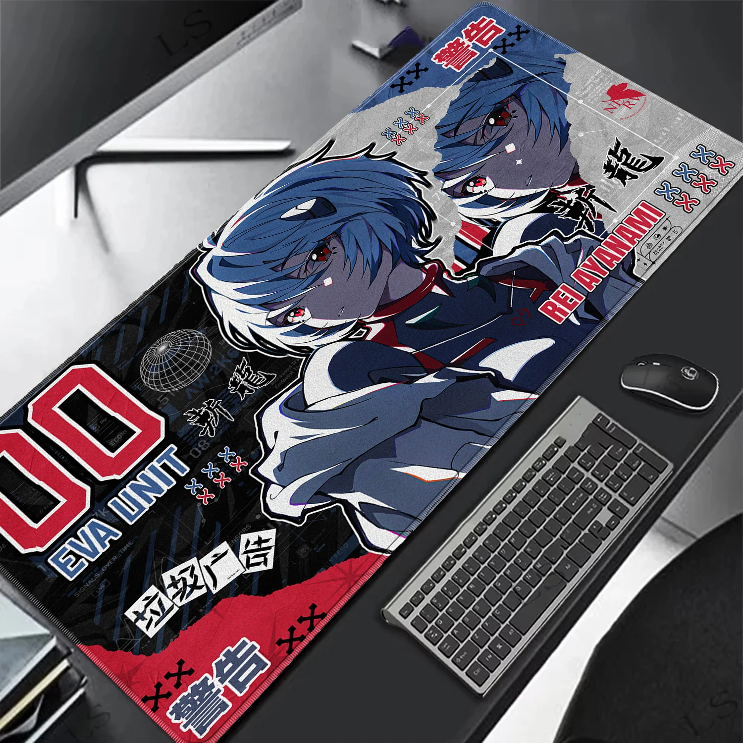 Evangelion Mauspad HD Großes Gaming-Mauspad Anime EVA Erweiterte Schreibtischunterlage Computer-Tastaturunterlage für Büro Laptop Otaku Geschenk