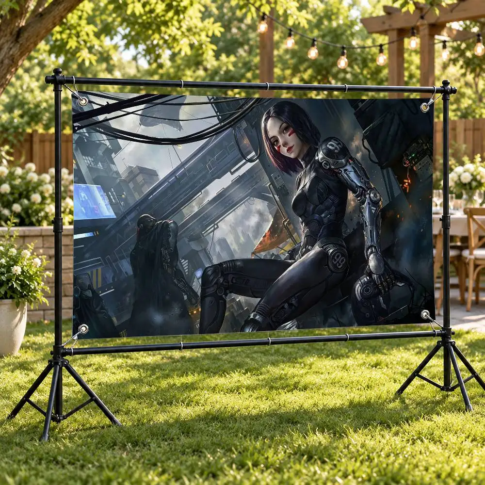 Movie Alita: Battle Angel Aesthetic Wall Tapestry Flag Printed Wall Hanging Living Room Party Outdoor Decor