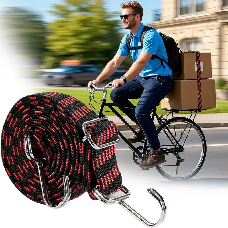 Sangle de vélo élastique de 39.37 pouces, corde élastique extérieure Extra forte avec crochets, équipement de moto et de sports motorisés pour le Camping