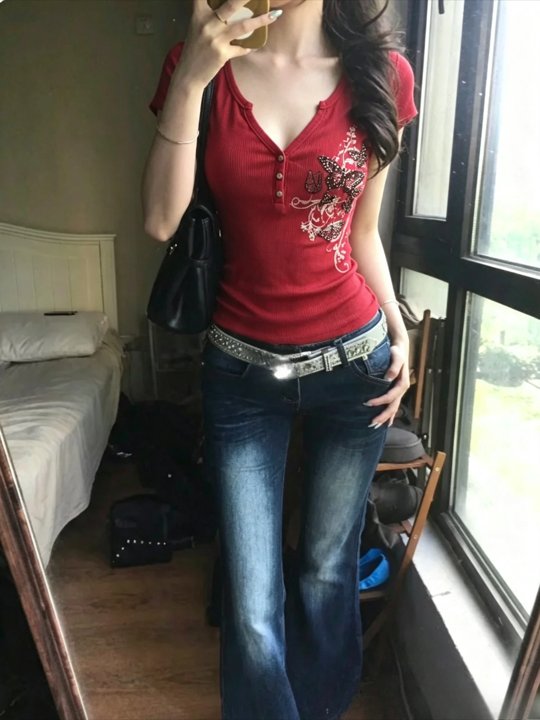 Retro Streetwear American Y2K Messy Chaos Print Slim Blouse Ladies Japanese Harajuku Fairy Grunge Chic Daily Shirts