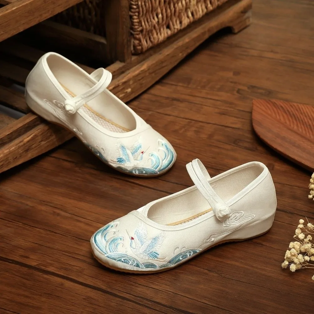 Zapatos de Baile Estilo Chino para Niñas, Resistentes al Desgaste, Antideslizantes, Zapatos Planos Hanfu para Niños, Cómodos y Profesionales