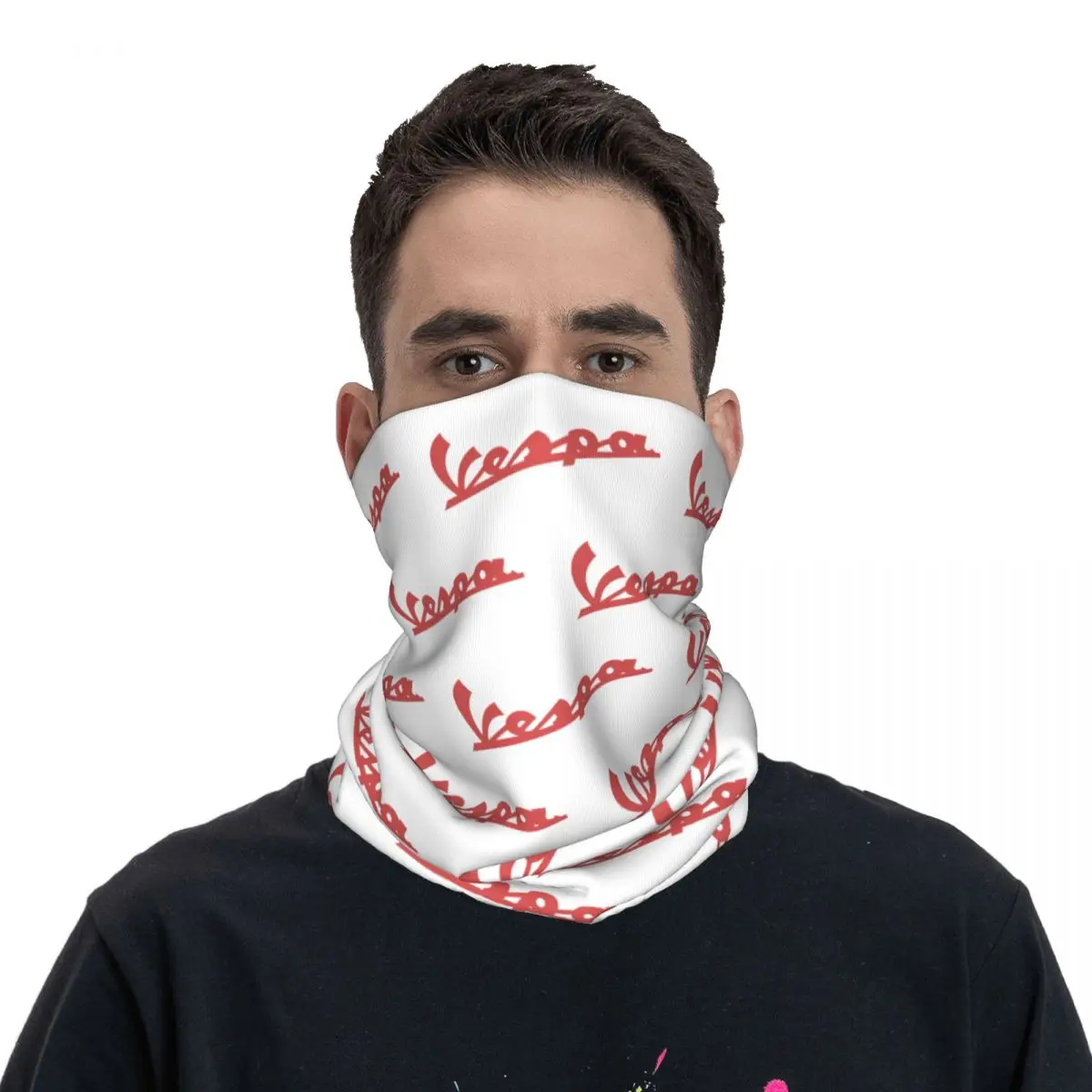 Italy Vespas Motorcycle Bandana Neck Gaiter Printed Motor Balaclavas Wrap Scarf Headband Outdoor Sports for Men Adult Breathable