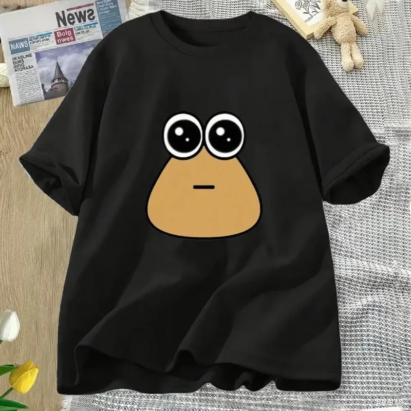 Camiseta de mujer con estampado divertido y peculiar, tela transpirable de verano, cómoda, suave y versátil, camiseta de Anime, Top corto Kawaii