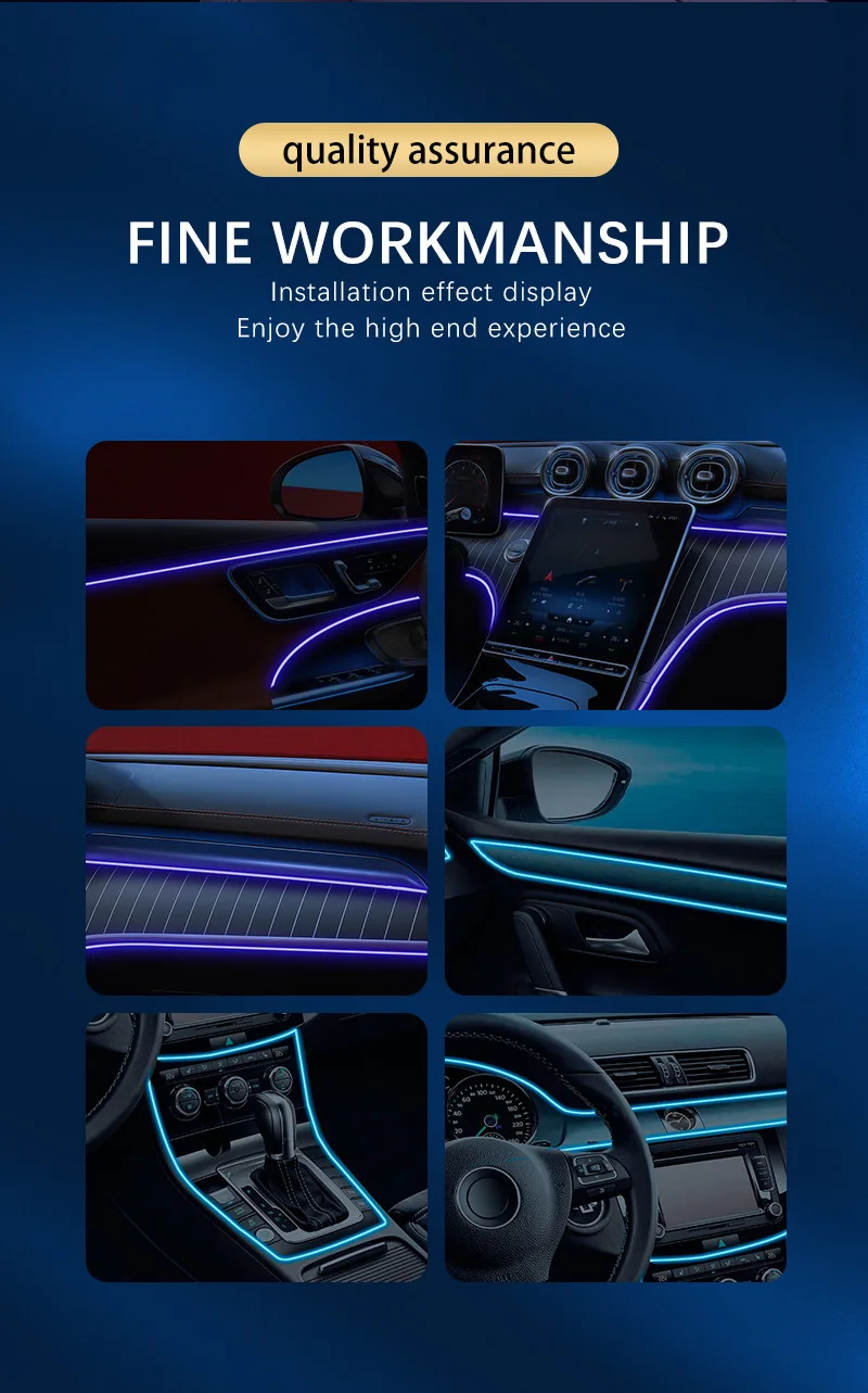 3M Auto-Innenraum-Ambiente-LED-Lichtleiste Unsichtbare USB-flexible Neon-Innenbeleuchtung RGB APP für Autodekorationsbeleuchtung – Detail 11