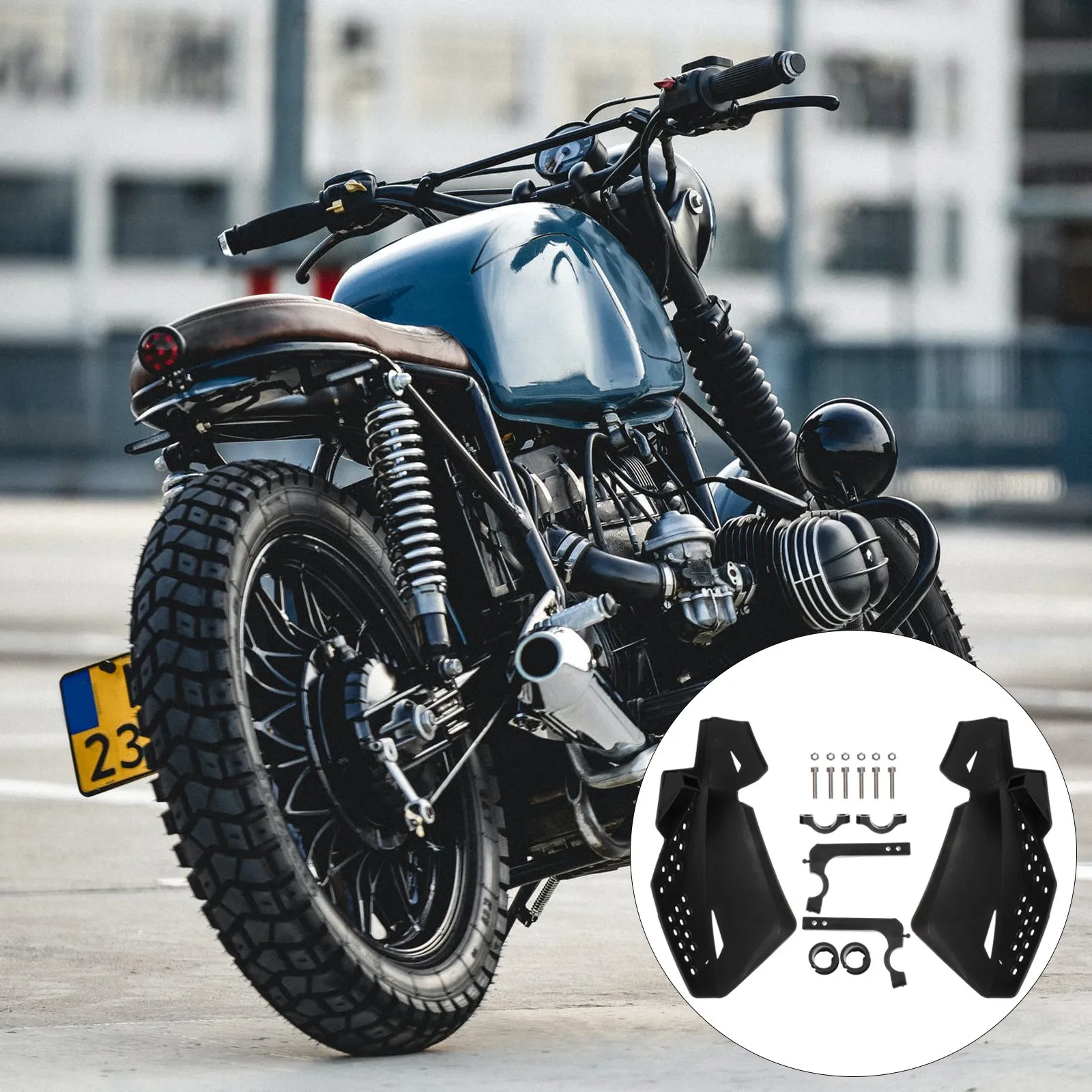 2Pcs Carbon Fiber Handlebar Guard Motorcycle Hand Protectors Windproof Removable Cover Vibration Balance Weight