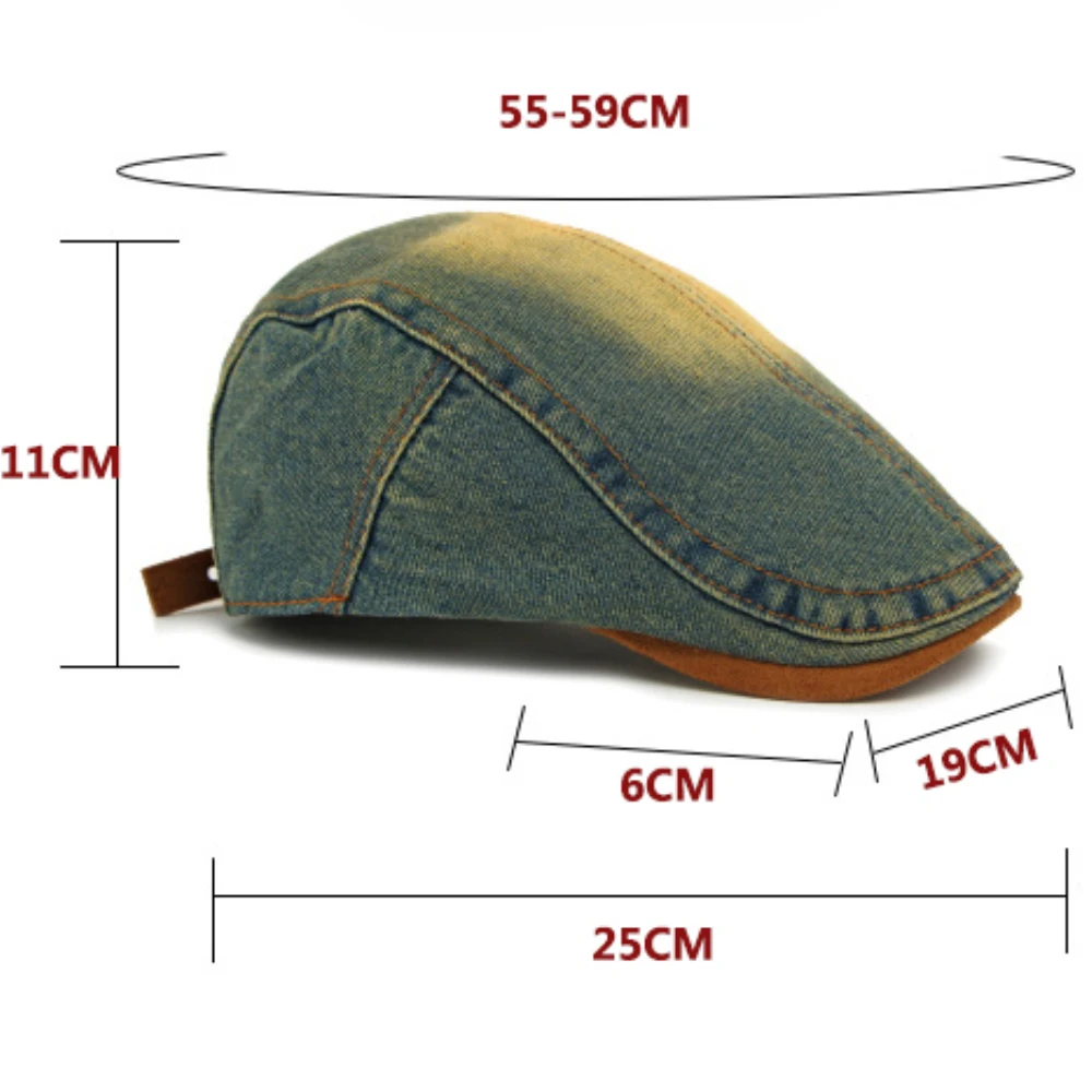 HT5042 Baskenmützen für Männer und Frauen Vintage Künstler Maler Baskenmütze Neue Frühling Sommer Herbst Ivy Flachmütze Herren Damen Denim Baskenmütze – Detail 1