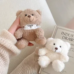 Plush 3D Teddy Bear Anti Fall Wireless Bluetooth Earphone Case Suitable for Airpods1/2/3/4/pro Fashion Earphone Accessories