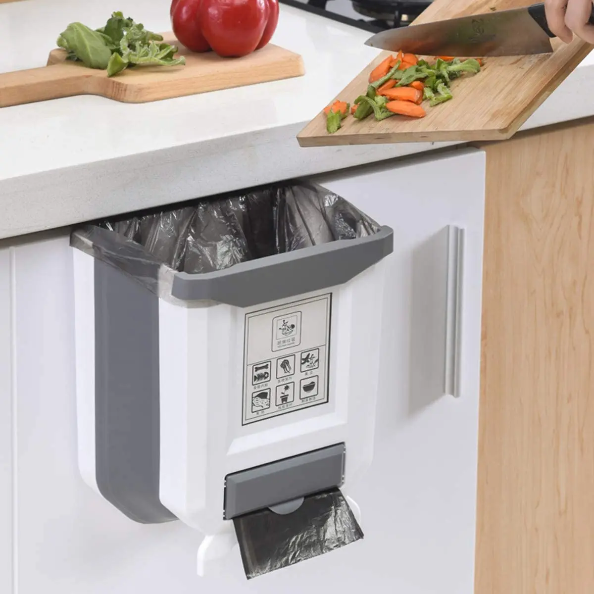 Kitchen Folding Trash Can Wall Mounted Trash Can Kitchen Cabinet Door Mounted Trash Can Folding Trash Can for Vehicles