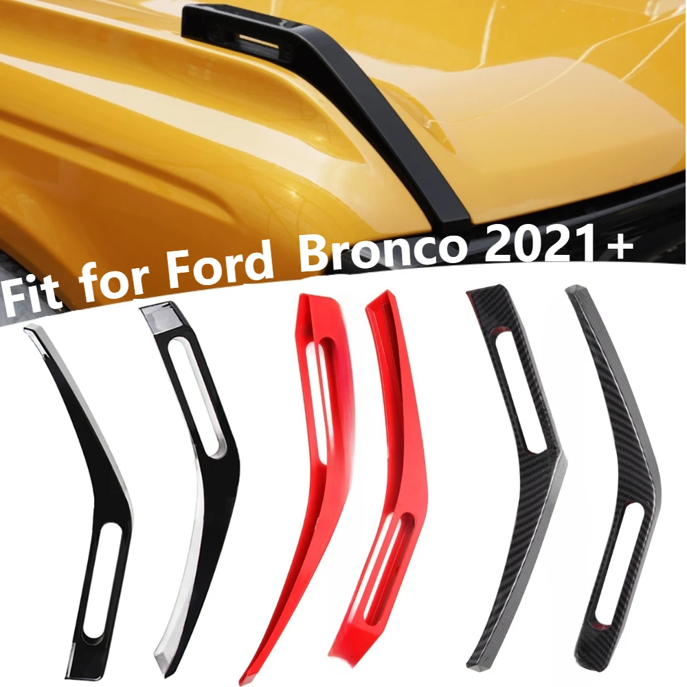 

2Pcs/set Front Engine Hood Release Handle Hinge Decor Trim Cover For Ford Bronco 2021+