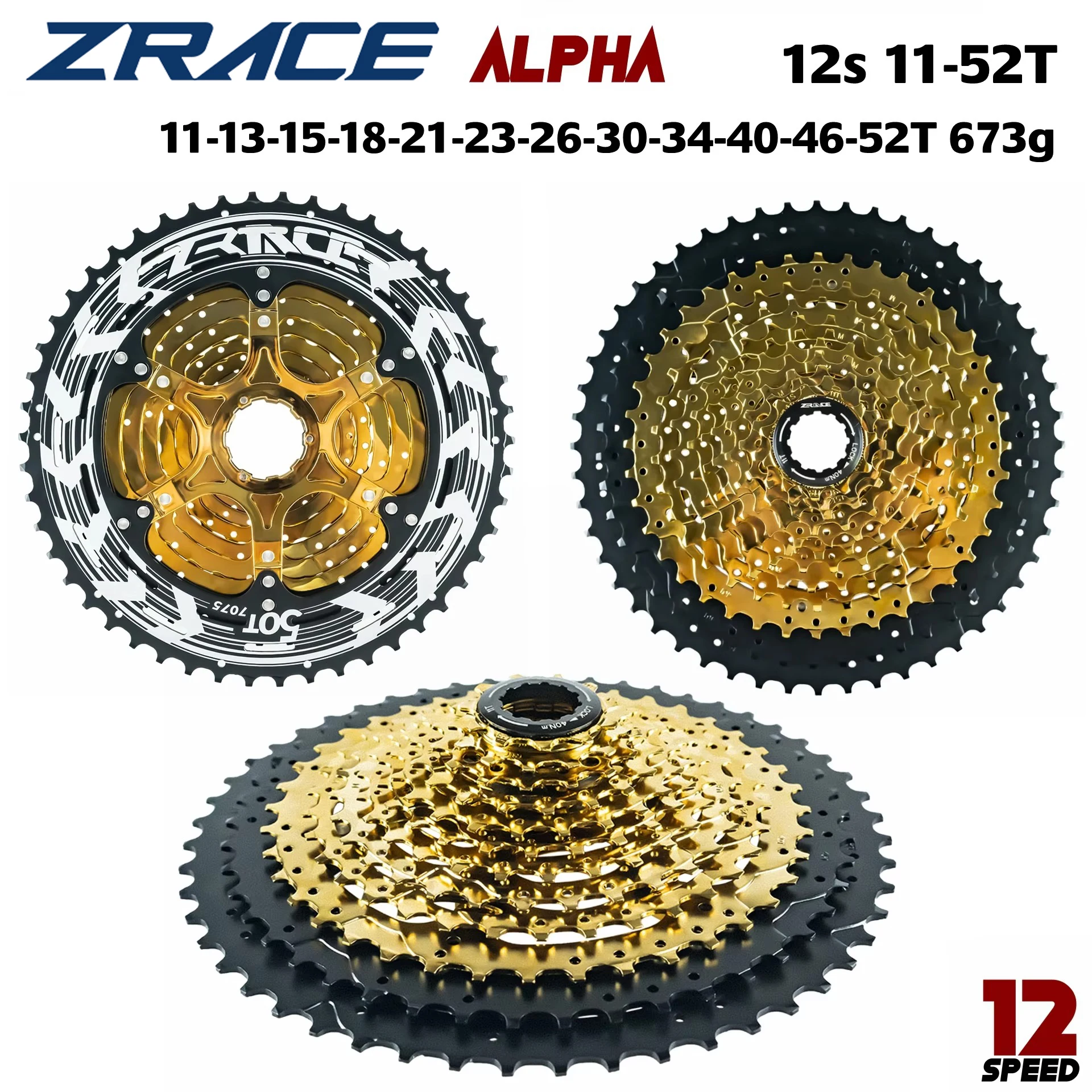ZRACE Alpha 12s Gold MTB Freewheel 11-50T/11-52T
