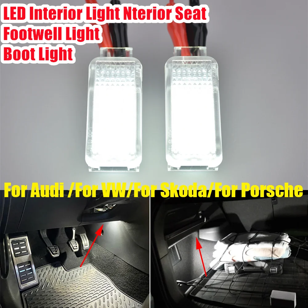 Car LED lnterior Light Door Projector Trunk Boot Footwell Luggage Light For Audi A1 A2 A3 A4 A5 A6 A7 A8 Q3 Q5 Q7 TT VW Skoda