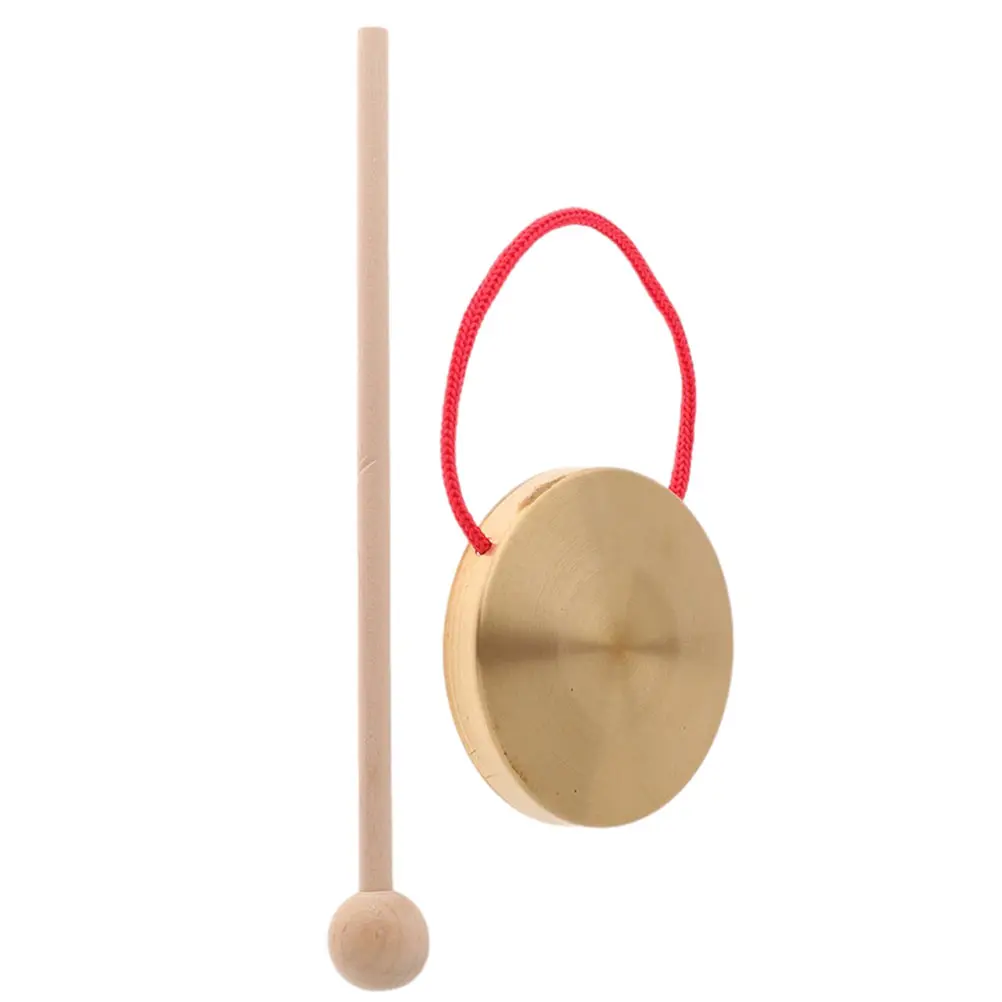 1 Set Chinese Gong Hand Gong Creative Copper Gong Music Toy Percussion Instrument For Festival Party Celebration Atmosphere Tool