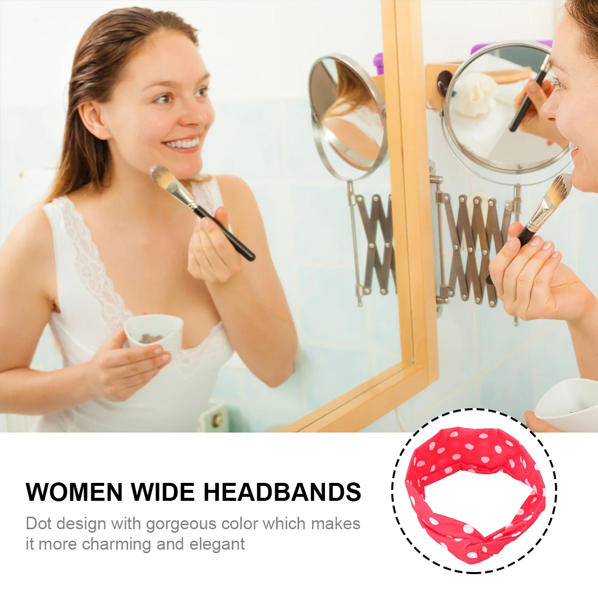 

Women Wide Headbands Dot Head Wrap Cross Hair Band 2 Pack For Cleaning Face Sport Party Daily Use Elastic Hairband For Women