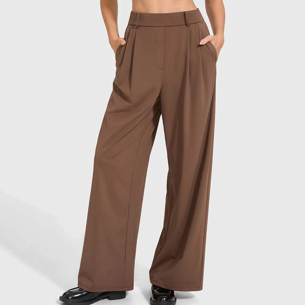 High Waist Long Pants Women Fall Straight Office Ladies Korean Fashion Trousers With Pockets Casual Loose Pants Female