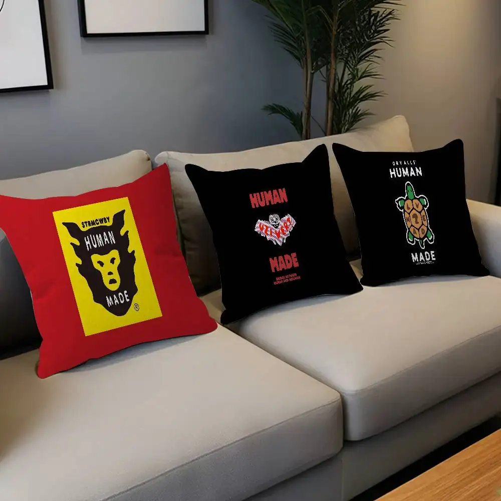 H-HUMAN M-MADE Decorative Room Aesthetics Pillow Case Home Decor Bedroom Sofa Bed Couch Pillow Cover 45x45