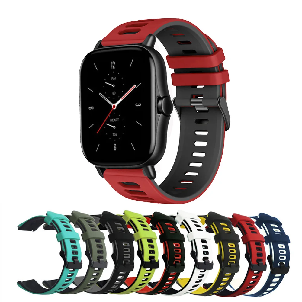 For Amazfit GTS 2 2E 2 Mini Smart Watch Strap 20mm Silicone Sport Bracelet For Amazfit Bip U Pro/Bip BIT Lite Youth 1S Watchband