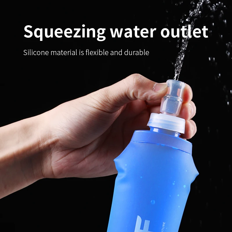 500ml Collapsible Water Bottle Soft Flask BPA Free Folding TPU Outdoor Sport Portable Water Bag for Running Camping view 3
