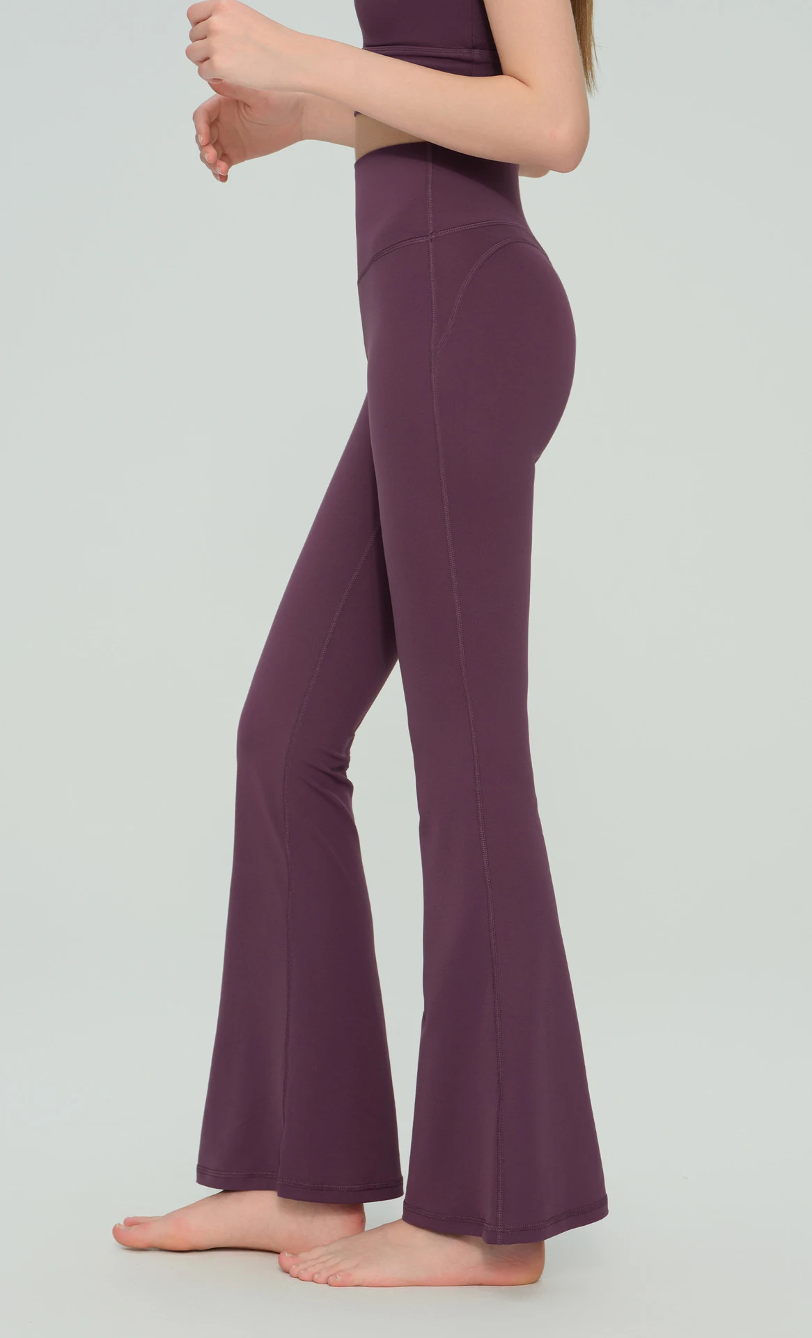 Neue Damen-Schlaghose mit hoher Taille, hoher Elastizität, Bauchkontrolle, Hüftstraffung, atmungsaktiv, für Laufen, Fitness und Freizeit. – Detail 15
