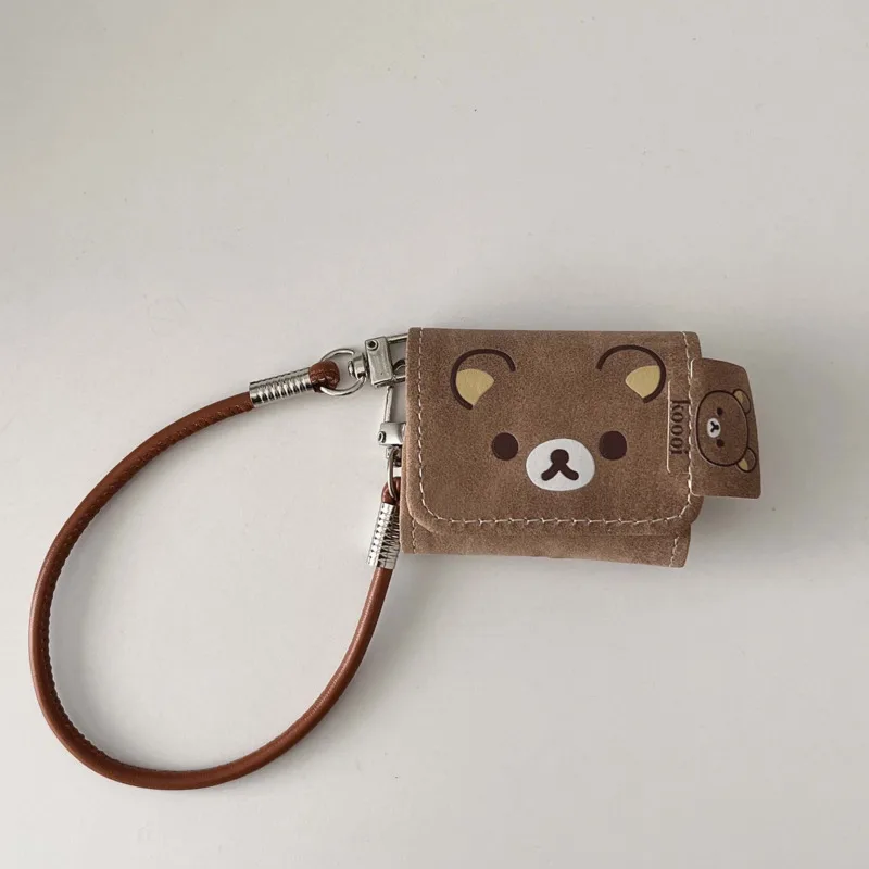 Ins Bear الجلود قلادة الكرتون لطيف جميل حقيبة سماعة الاذن لابل airpods 1 3 4 2 برو 2nd صندوق شحن بلوتوث اللاسلكية