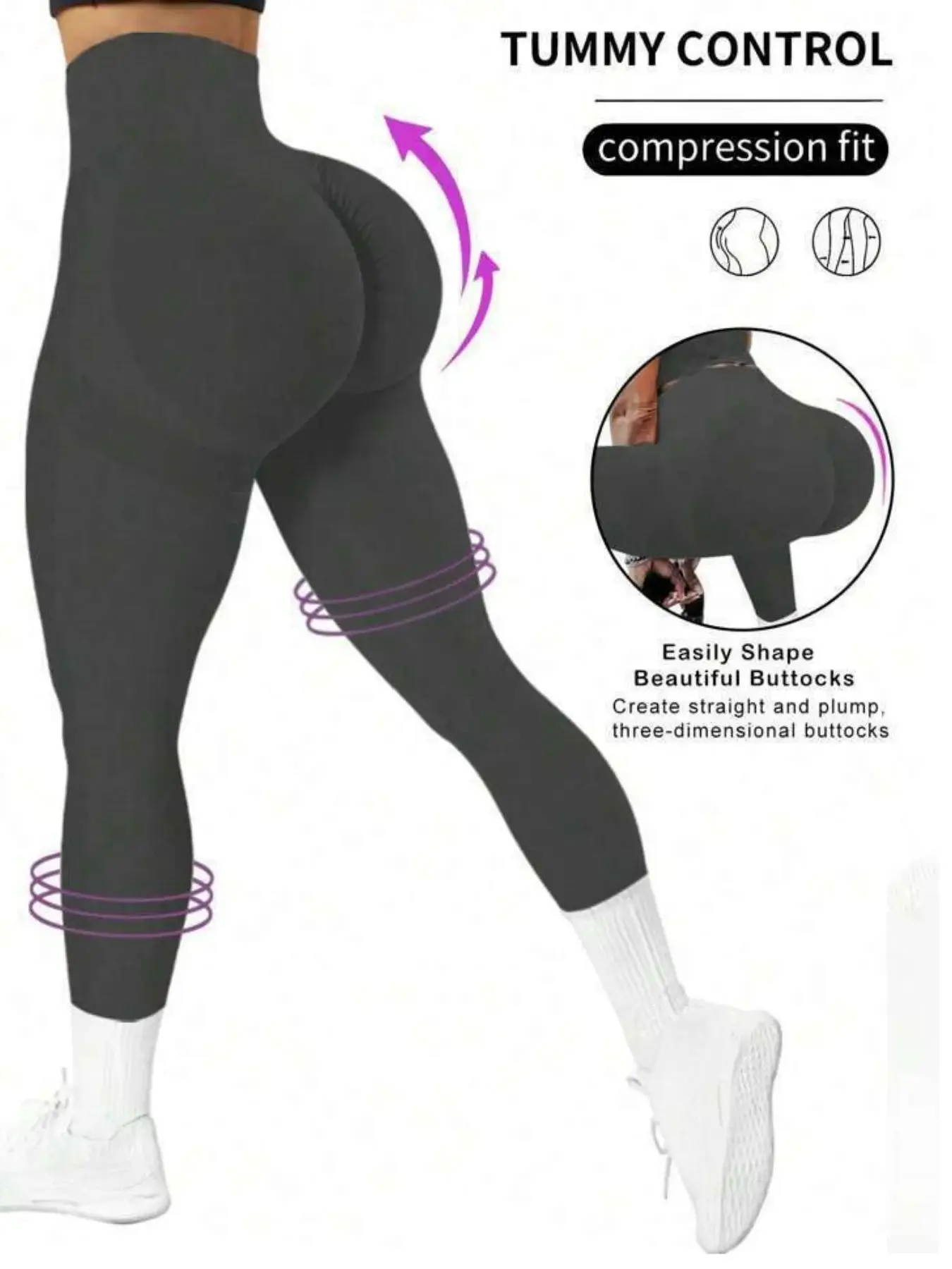 LOVELYXIAYING Enge, nahtlose Yoga-Hose für Damen, einfarbig, mehrfarbig, optional, hohe Taille, bauchschließende Übung, Laufen, Capri-Yogahose, 7