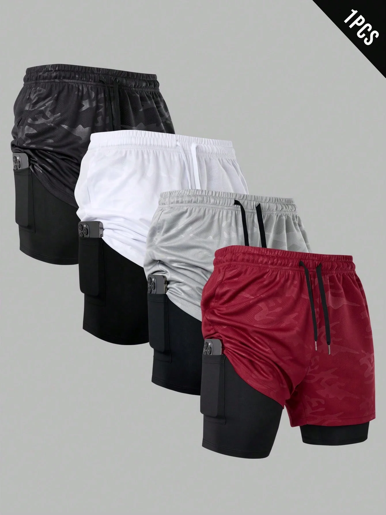 

Men's Quick Dry 2-in-1 Running Shorts Breathable Athletic Gym Workout Training Shorts with Built-in Compression Liner