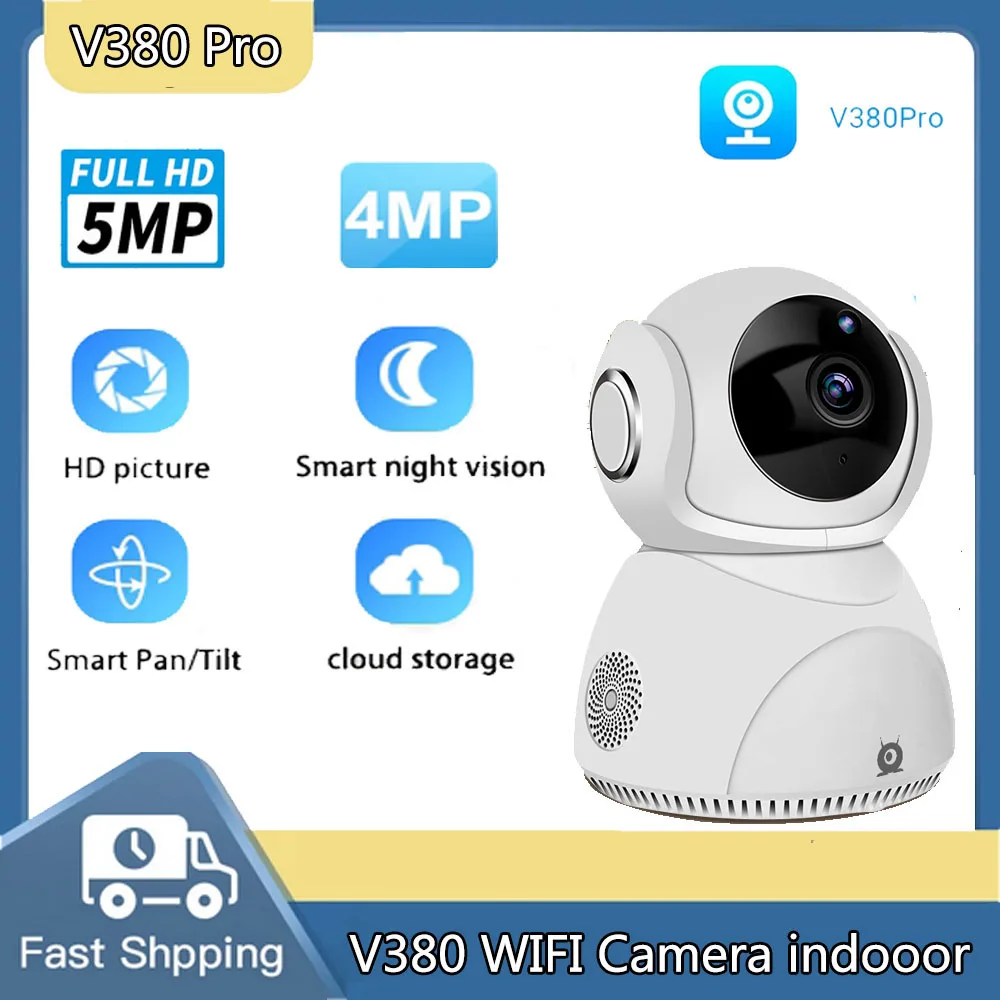 

Indoor Wireless Mini Pet Monitor 4MP 5MP V380 CCTV Camera Two Way Audio Home Surveillance AI Human Motion Detection Baby Camera