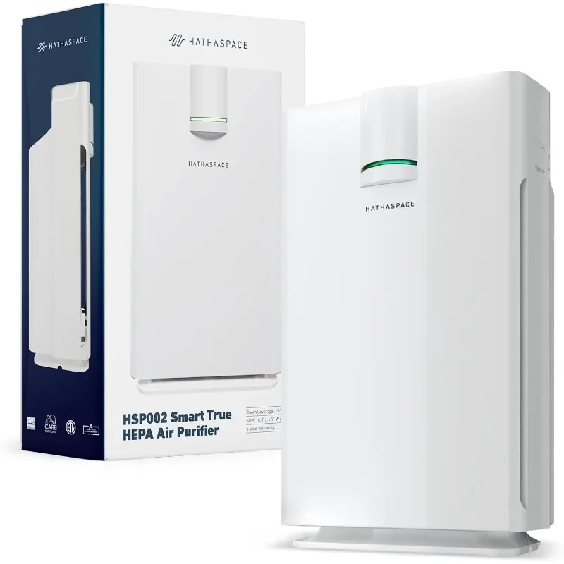 HATHASPACE Smart Air Purifiers - True HEPA Air Purifier, Cleaner & Filter for Allergies, Smoke, Pets - Eliminator of 99.9%