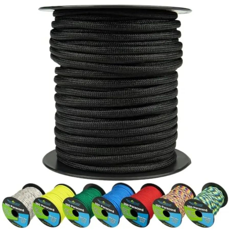 

550lb Paracord Spools 7 Strand Type III Tactical Parachute Cord for Hiking Camping and Fishing 1 000 ft
