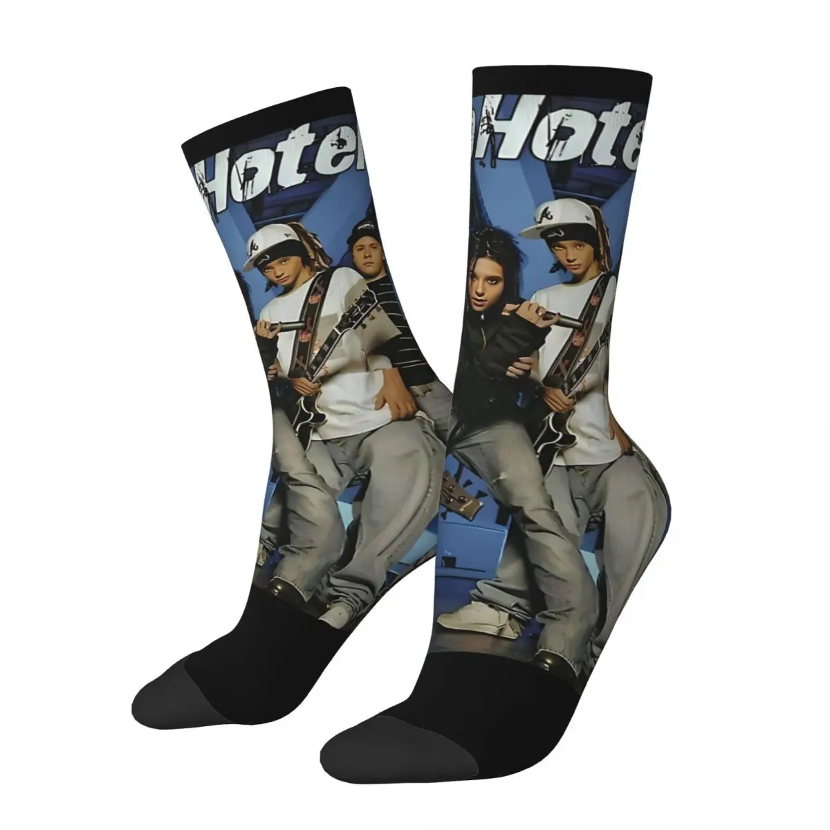 Funny Happy Sock for Men Hype Boy Poster Harajuku Tokio Hotel Tom Kaulitz Quality Pattern Printed Crew Sock Seamless Gift