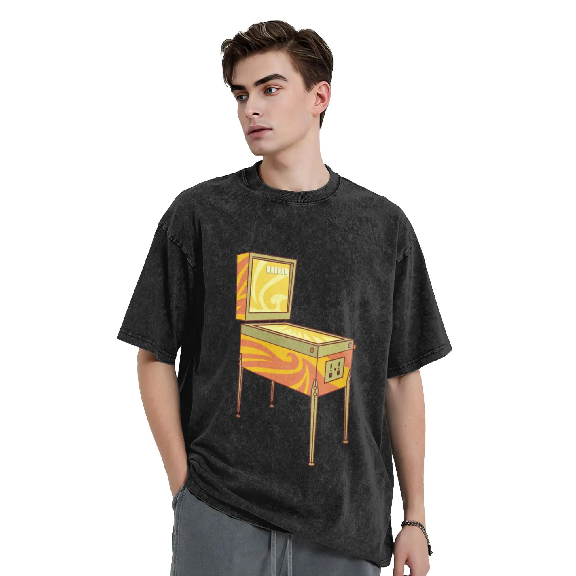 Pinball Machine Pattern Classic Comfort A Vintage Oversized Cotton Unisex T-Shirts