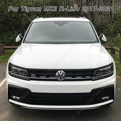 For Volkswagen Tiguan MK2 Rline 2017-2021 Front Bumper Center Grille Grill Moulding Strips Sticker Bodykit Headlight Eyelid Trim
