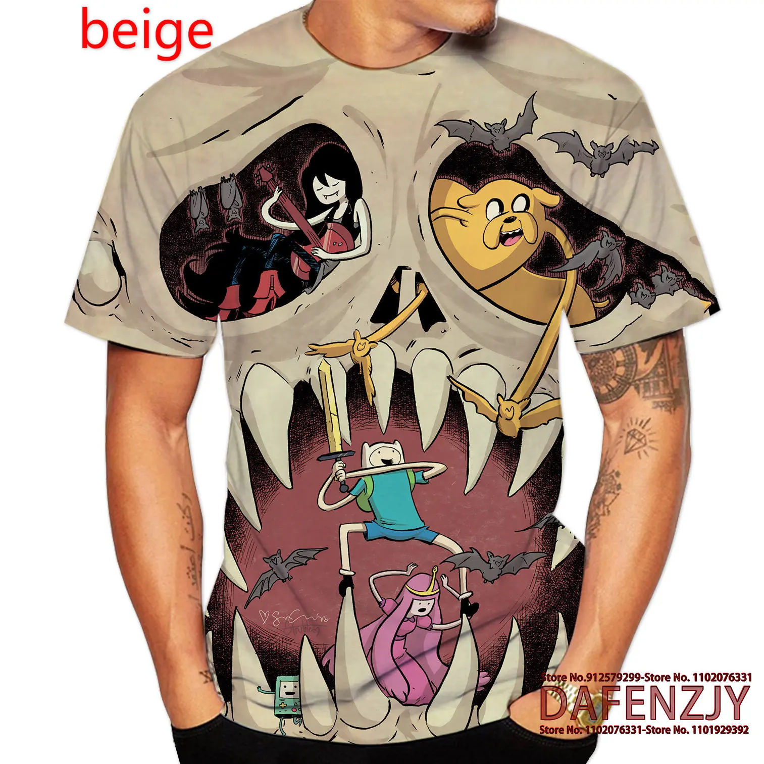 Cartoon Anime Shirts for Men Women 3D Print Unisex Short Sleeve Tee