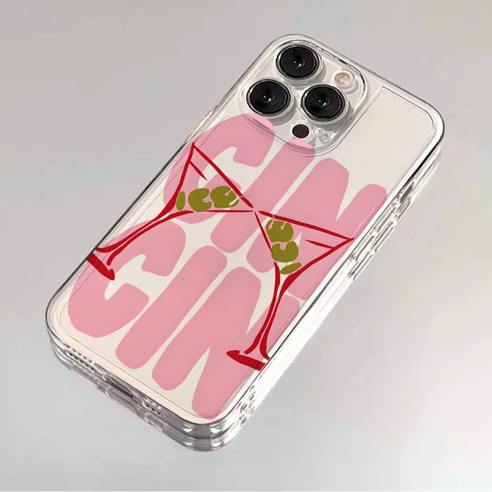 Retro Martini Cup GINGIN Transparente Hülle für iPhone 16 15 Pro Max Hüllen iPhone 17 11 12 13 14 Pro Max Plus 7 8 XS XR INS Funda – Detail 4