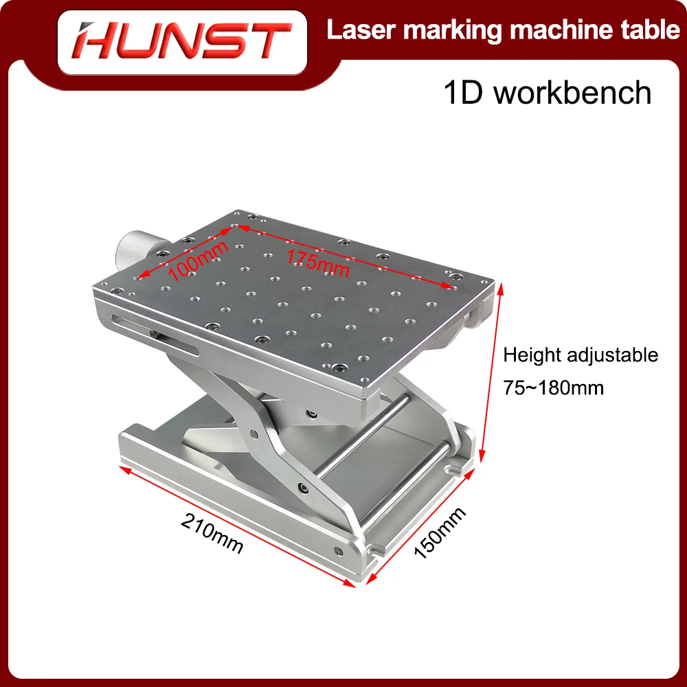 HUNST Desktop Portable Table 1D Mobile Table 210x150x75mm for Manual Lifting Platform for Laser Marking Machine